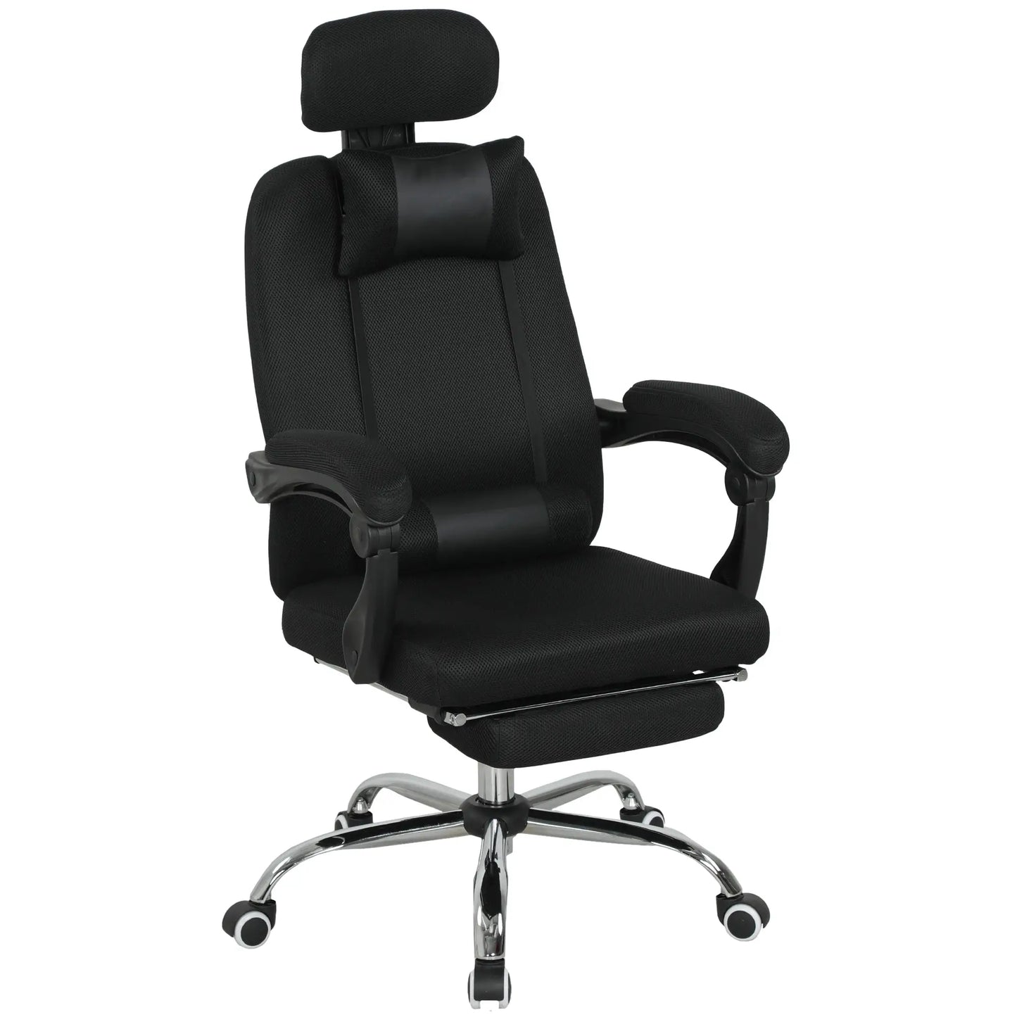 Ergonomic Executive High Back Office Chair, Footrest, Lumbar Support, Black Executive & Manager Chairs Black at Gallery Canada