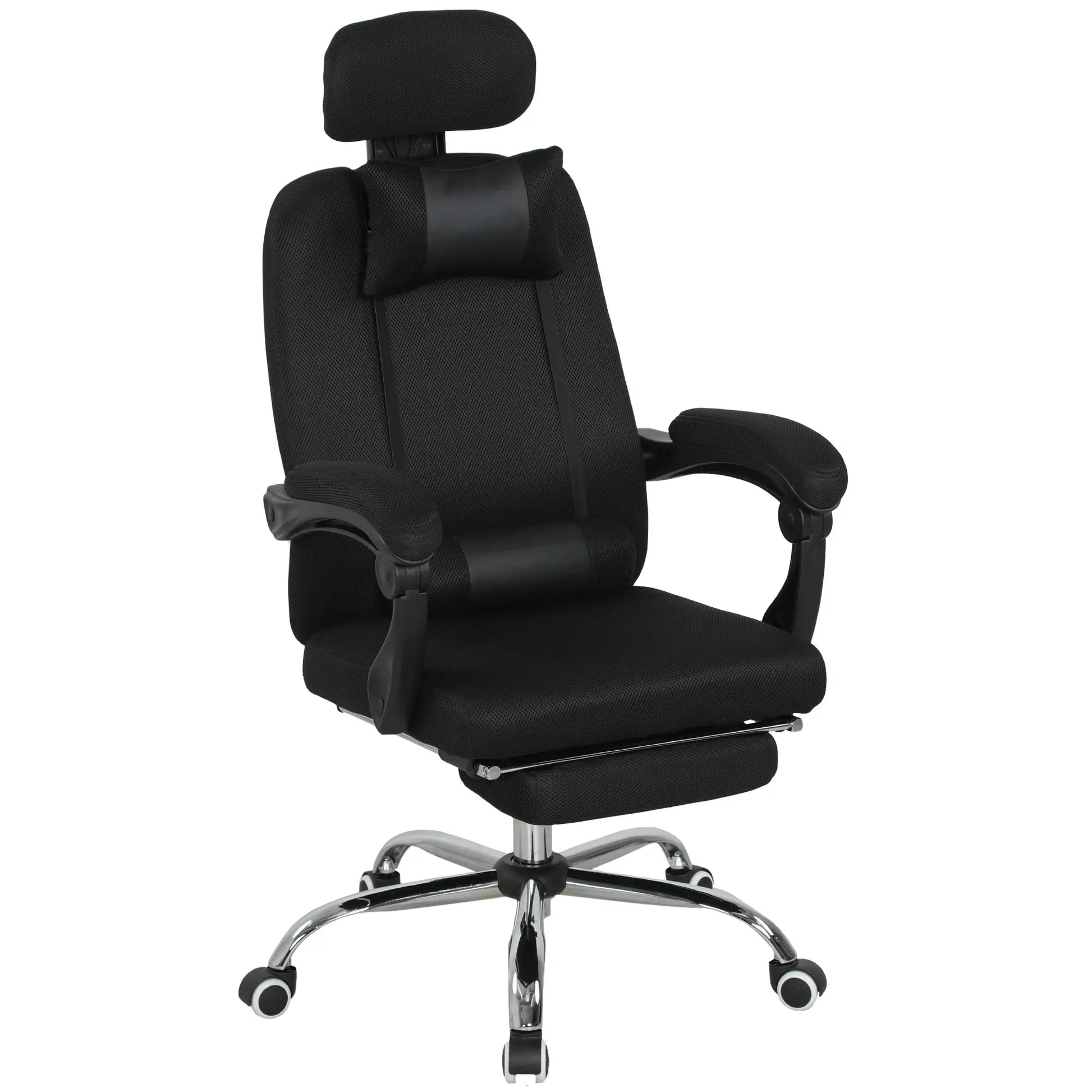 Ergonomic Executive High Back Office Chair, Footrest, Lumbar Support, Black Executive & Manager Chairs Black at Gallery Canada