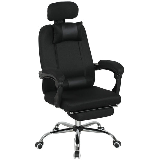 Ergonomic Executive High Back Office Chair, Footrest, Lumbar Support, Black Executive & Manager Chairs Black at Gallery Canada