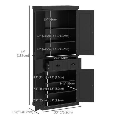 72 Kitchen Pantry, Freestanding Storage Cabinet, Black Kitchen Pantry Cabinets at Gallery Canada