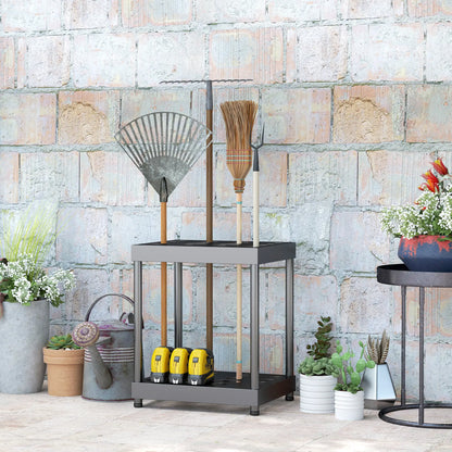 Heavy-Duty Metal Garden Tool Storage Rack, 16 Tool Organizer Garden Accessories at Gallery Canada