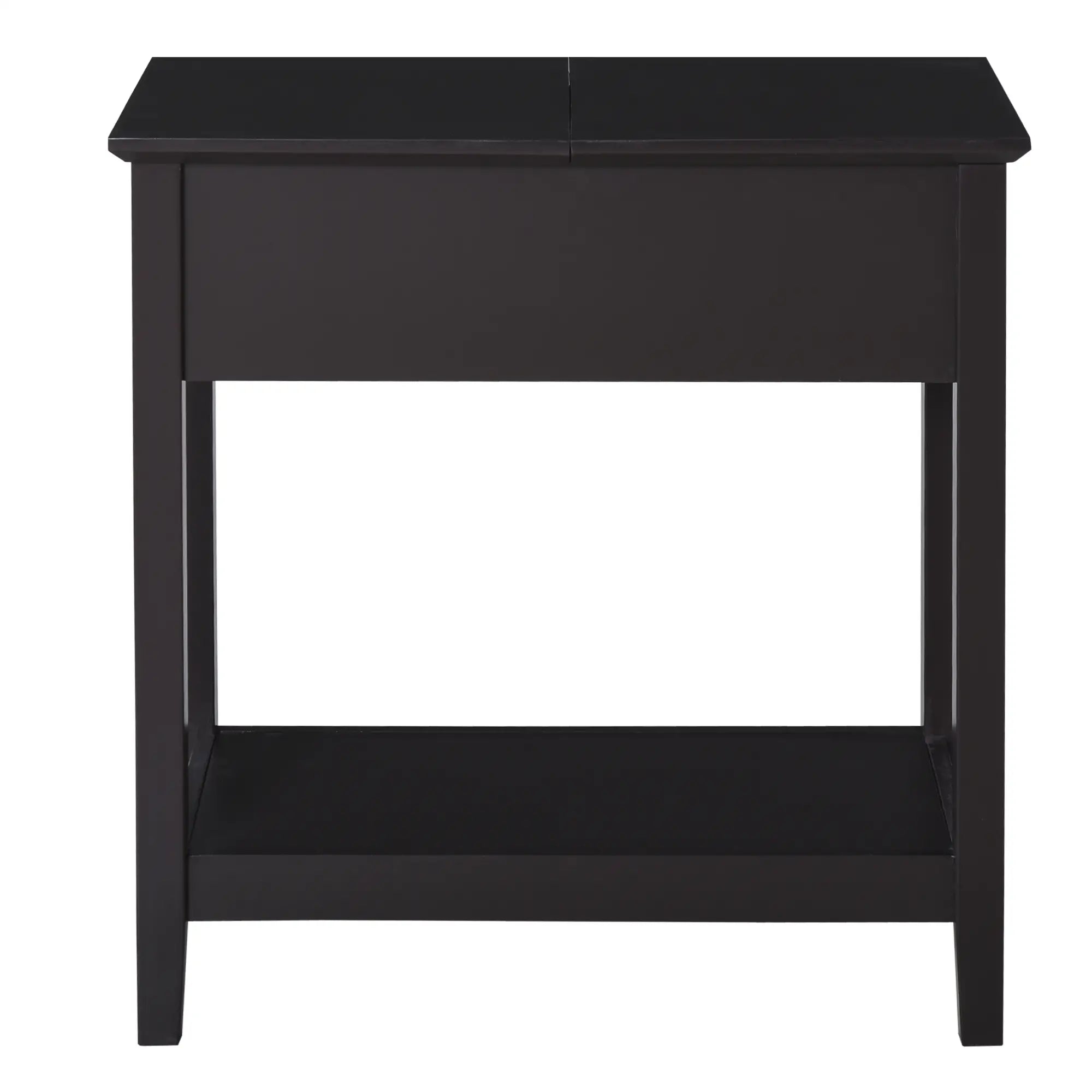 Flip Top End Side Table with Cabinet, Bottom Shelf, Dark Coffee Side Tables at Gallery Canada