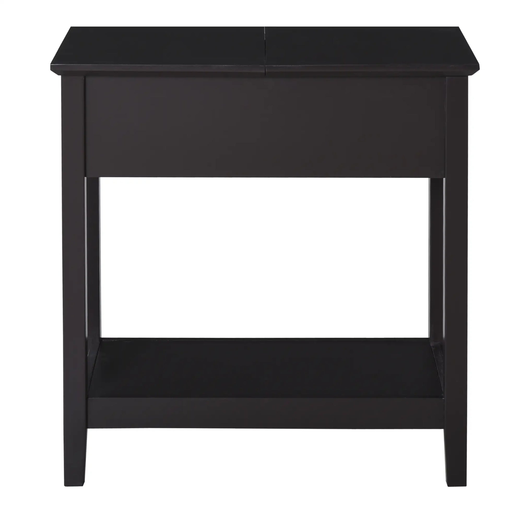 Flip Top End Side Table with Cabinet, Bottom Shelf, Dark Coffee Side Tables at Gallery Canada