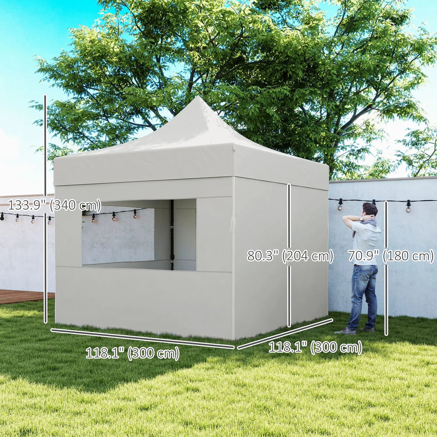 10' x 10' Pop Up Canopy Tent, Sidewalls, Adjustable Height, Wheeled Bag Pop Up Canopies at Gallery Canada