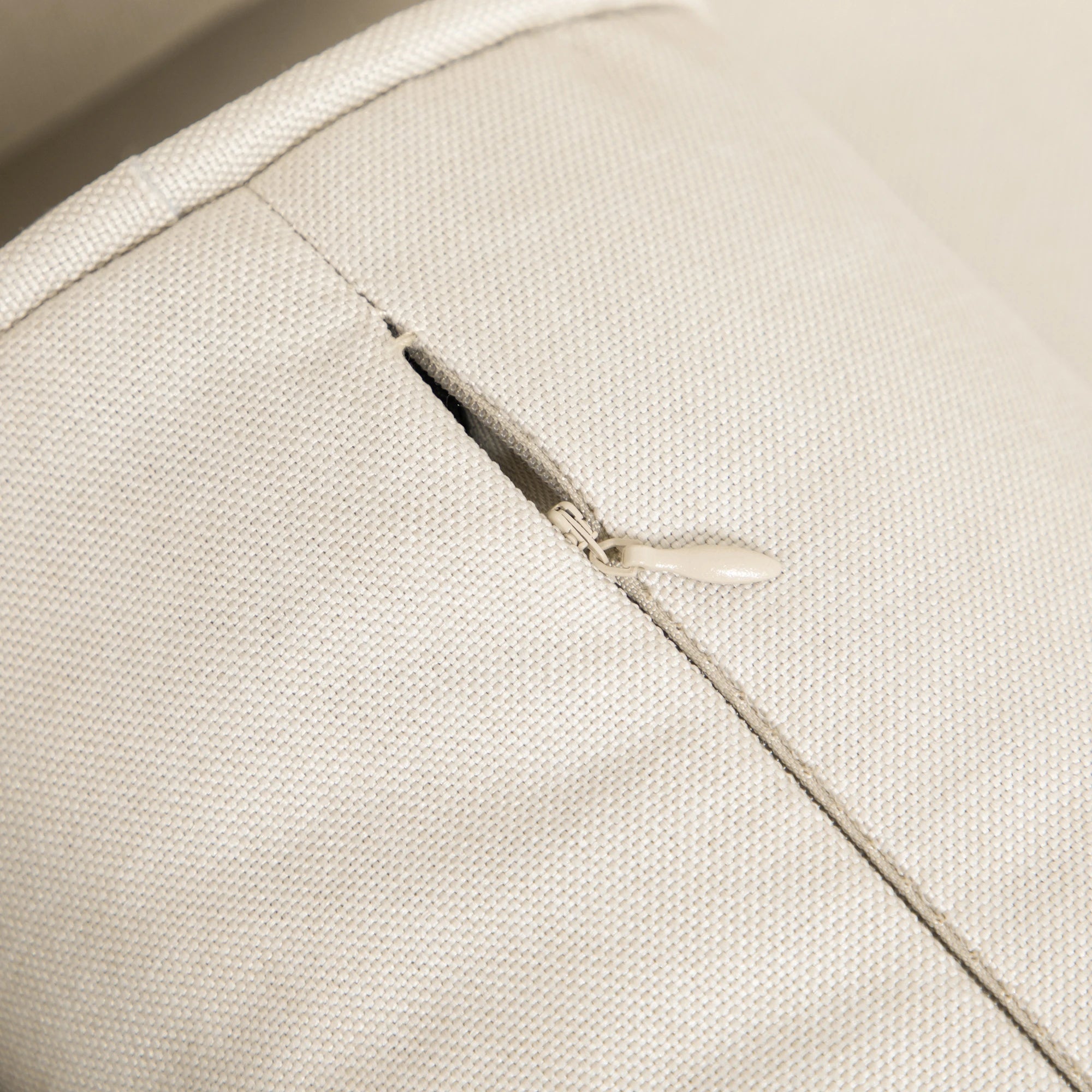 Mid-Century Sofa, Button-Tufted Back, Velvet Fabric, Cream White 3-Seater Sofas at Gallery Canada