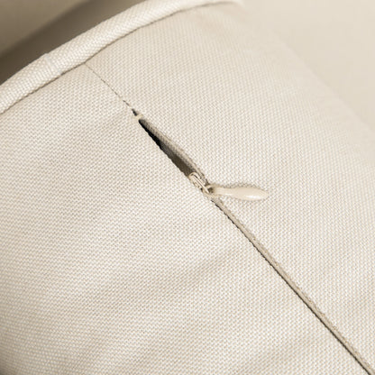 Mid-Century Sofa, Button-Tufted Back, Velvet Fabric, Cream White 3-Seater Sofas at Gallery Canada