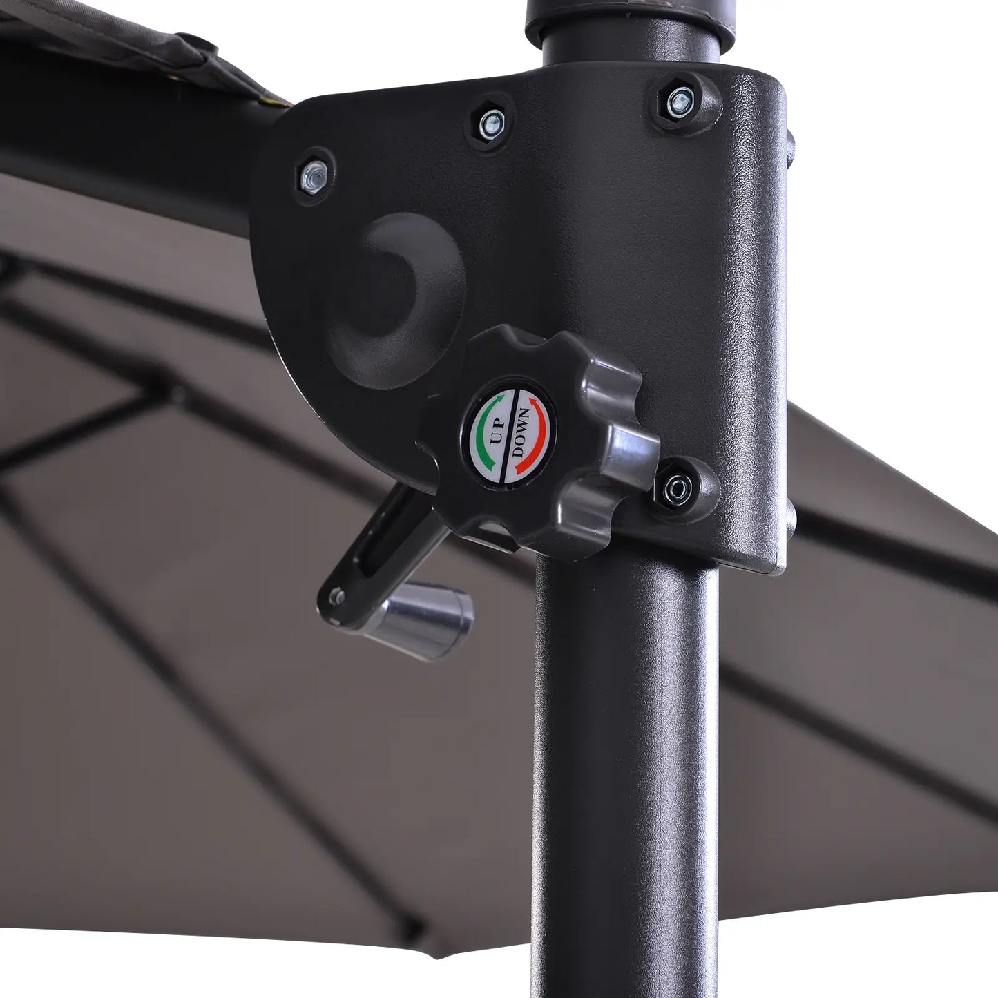 Outdoor Cantilever Umbrella, Twin Canopy Sunshade, Lift Crank, Grey Cantilever Umbrellas at Gallery Canada