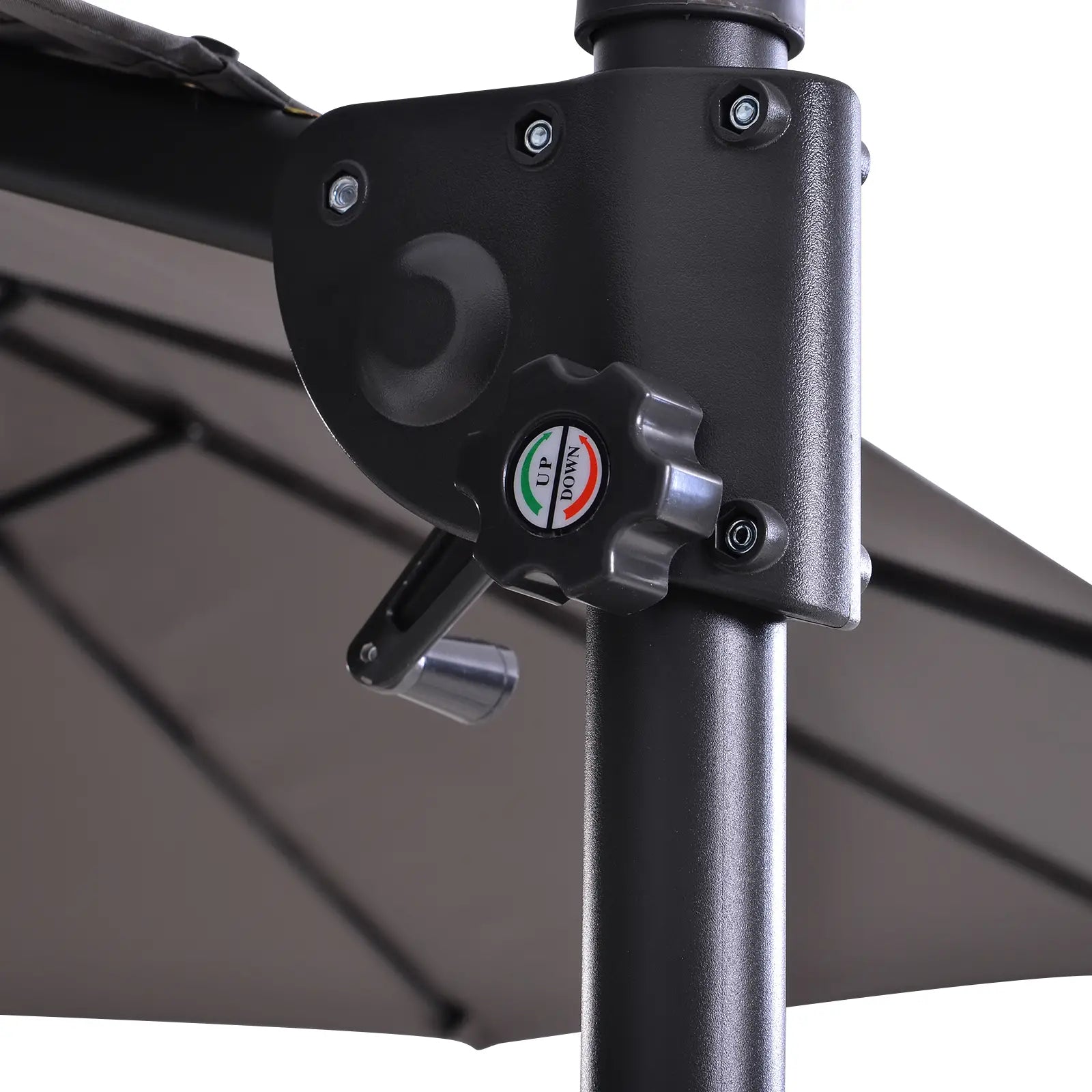 Outdoor Cantilever Umbrella, Twin Canopy Sunshade, Lift Crank, Grey Cantilever Umbrellas at Gallery Canada