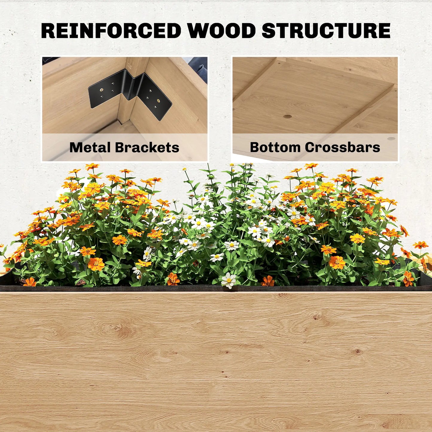 Wooden Raised Garden Bed, 2-Tier Planter With Storage Shelf Elevated Garden Beds at Gallery Canada