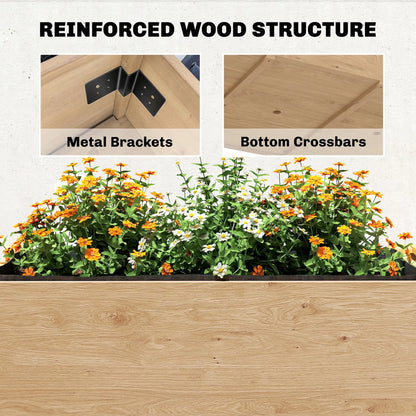 Wooden Raised Garden Bed, 2-Tier Planter With Storage Shelf Elevated Garden Beds at Gallery Canada