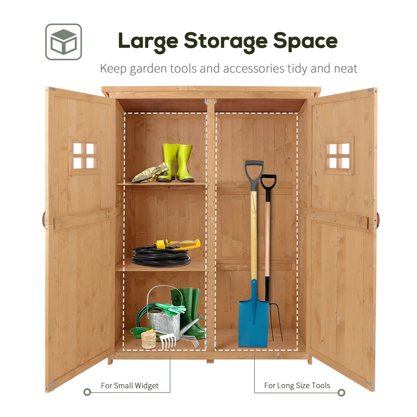 4x1.5ft Wooden Garden Storage Shed, Outdoor Tool Cabinet, Double Door Sheds at Gallery Canada