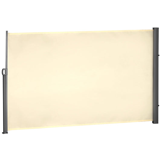 118" x 71" Outdoor Folding Privacy Screen, Retractable Side Awning, UV Wind Resistant, Cream White Side Awnings Grey Frame, Cream White Fabric at Gallery Canada
