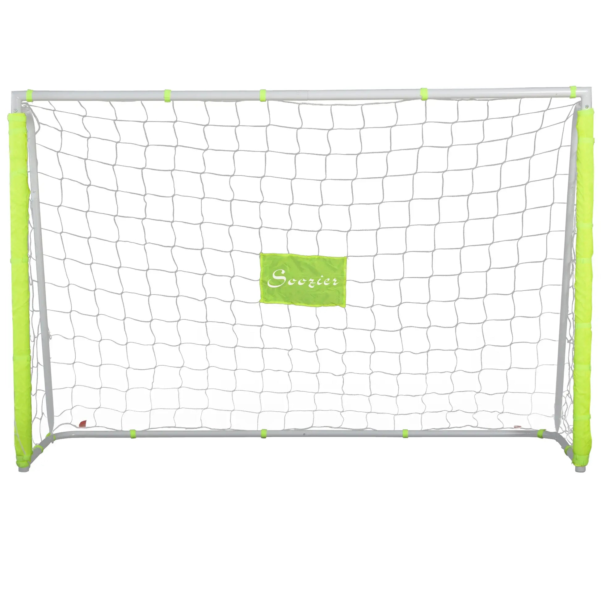 6ft x 4ft Soccer Goal Net, Metal Frame, PE Mesh, Ground Stakes, Yellow Football Yellow, White at Gallery Canada