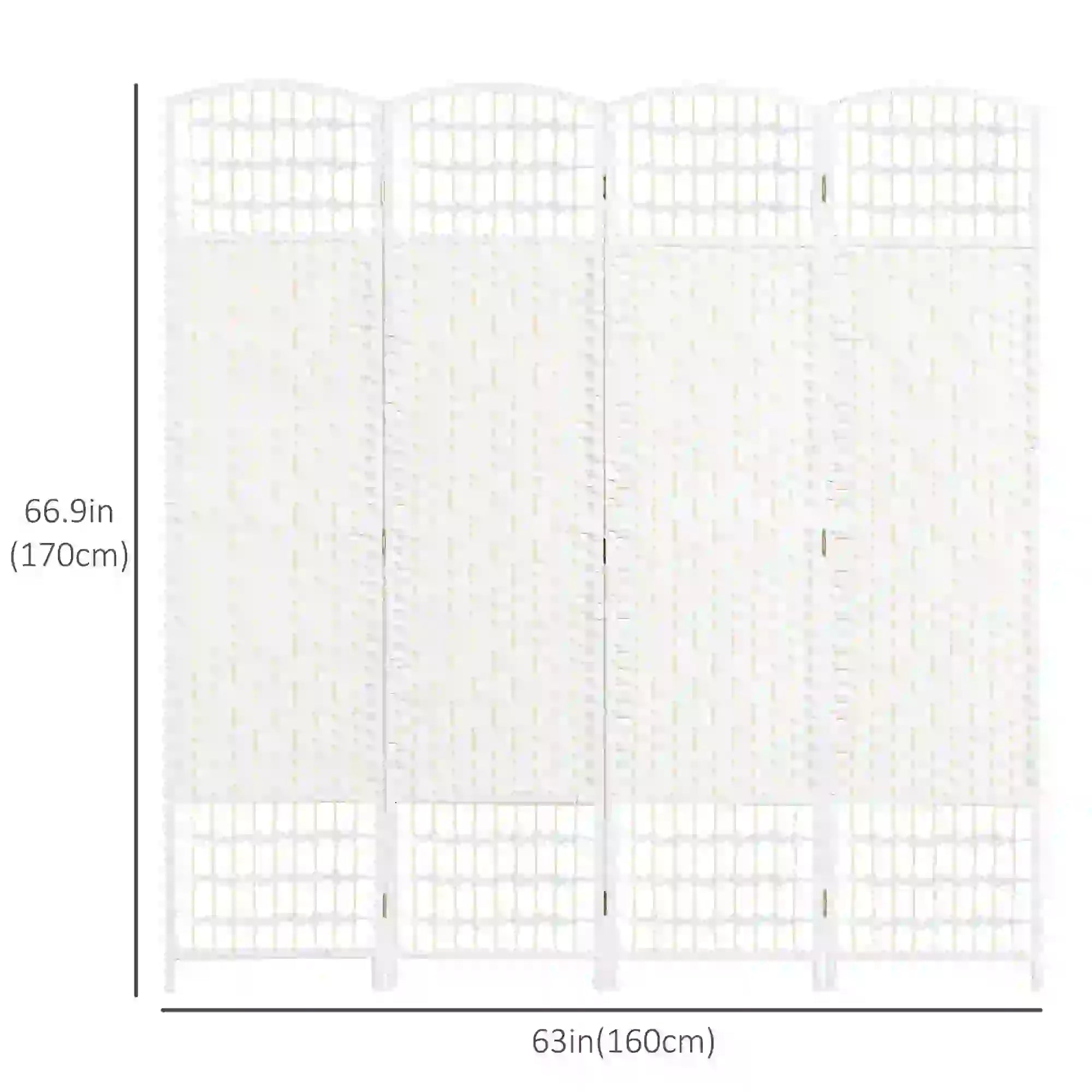 4 Panel Folding Room Divider, Portable Privacy Screen, White Room Dividers at Gallery Canada