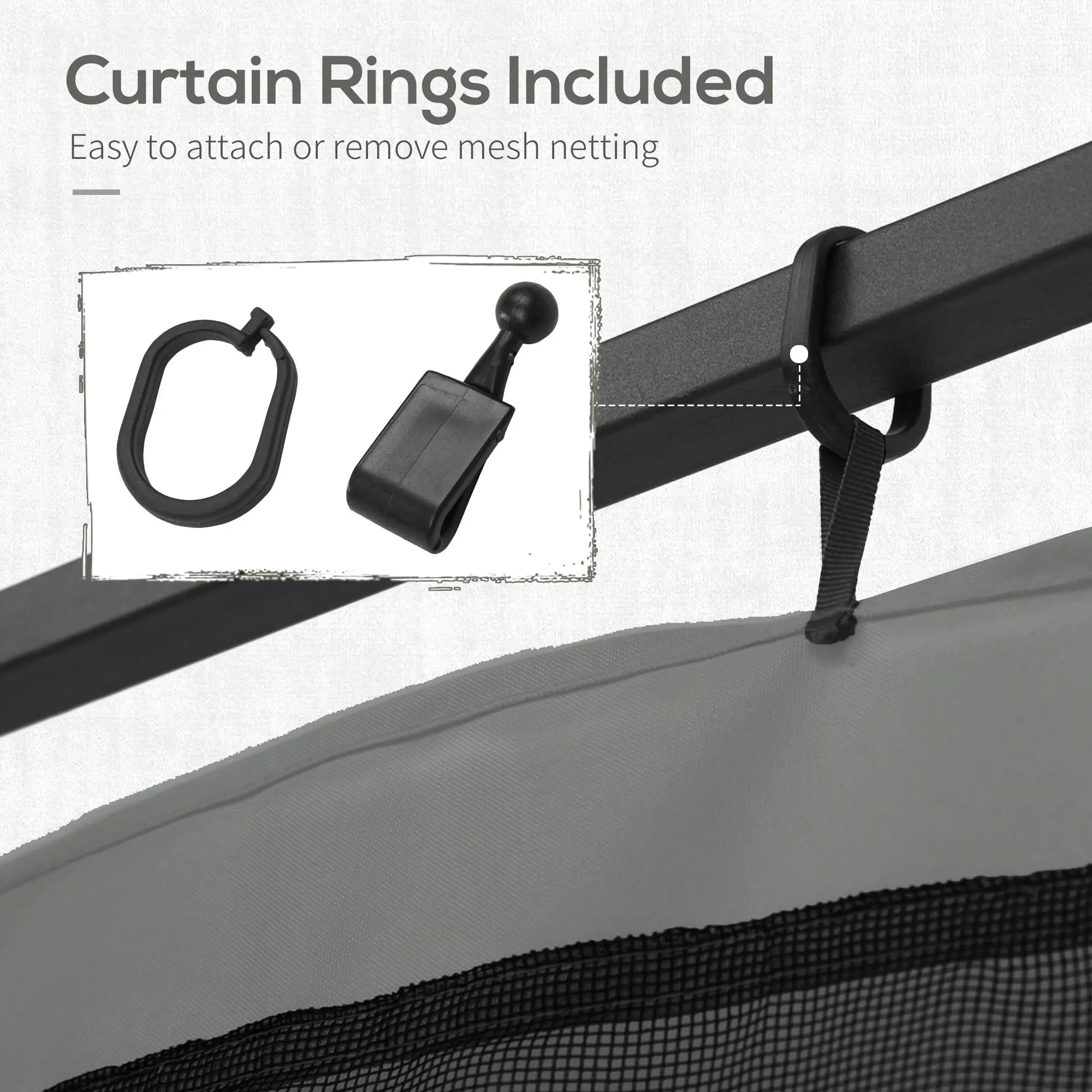 Replacement Mosquito Netting, 10' x 12', Black, Dark Grey Gazebos at Gallery Canada