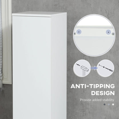 Tall Bathroom Cabinet, Adjustable Shelves, 11.8" x 11" x 6", White Bathroom Cabinets at Gallery Canada