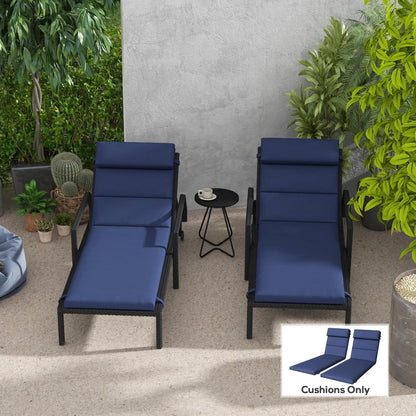 Patio Chaise Lounge Chair Cushions, Set of 2, Dark Blue Patio Chair Cushions at Gallery Canada