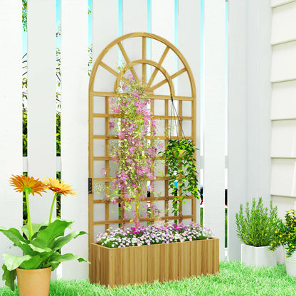 Wooden Raised Garden Bed with Trellis, Elevated Planter Box Wooden Planter Boxes at Gallery Canada