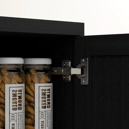 63" Kitchen Storage Cabinet, 5-Tier Pantry with Doors, Adjustable Shelves, Black Kitchen Pantry Cabinets at Gallery Canada