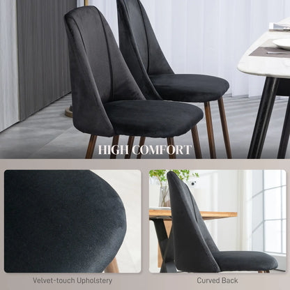Upholstered Dining Chairs Set of 4, Velvet Accent, Black Bar Stools at Gallery Canada