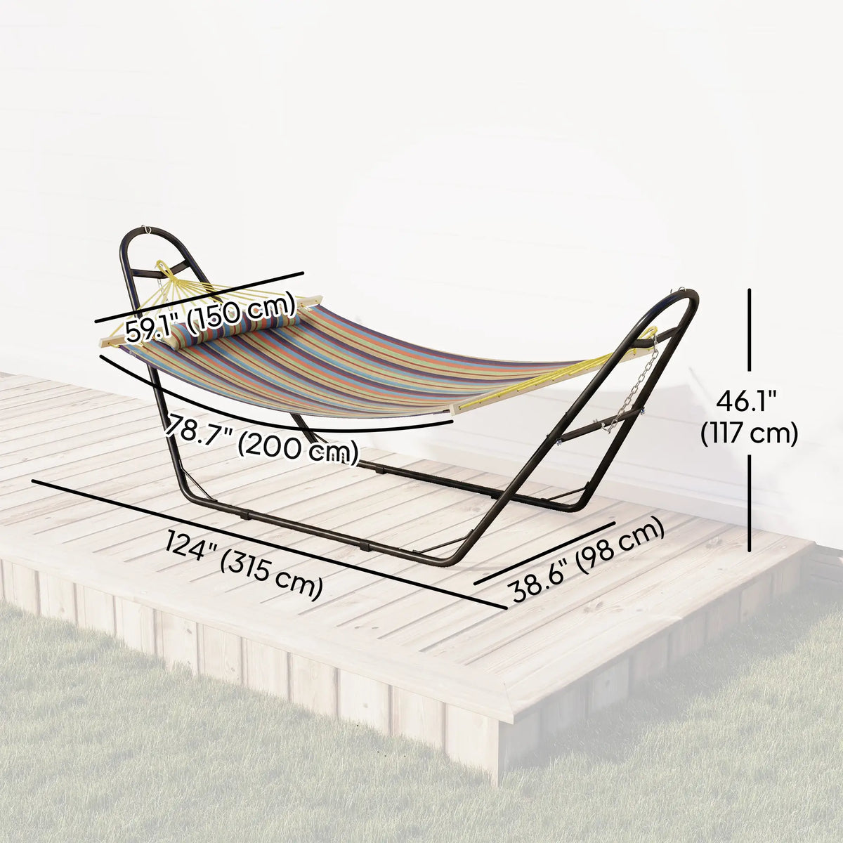 Heavy Duty Camping Hammock With Stand, Detachable Pillow, 264 lbs Capacity, Multicolor Hammocks with Stand at Gallery Canada