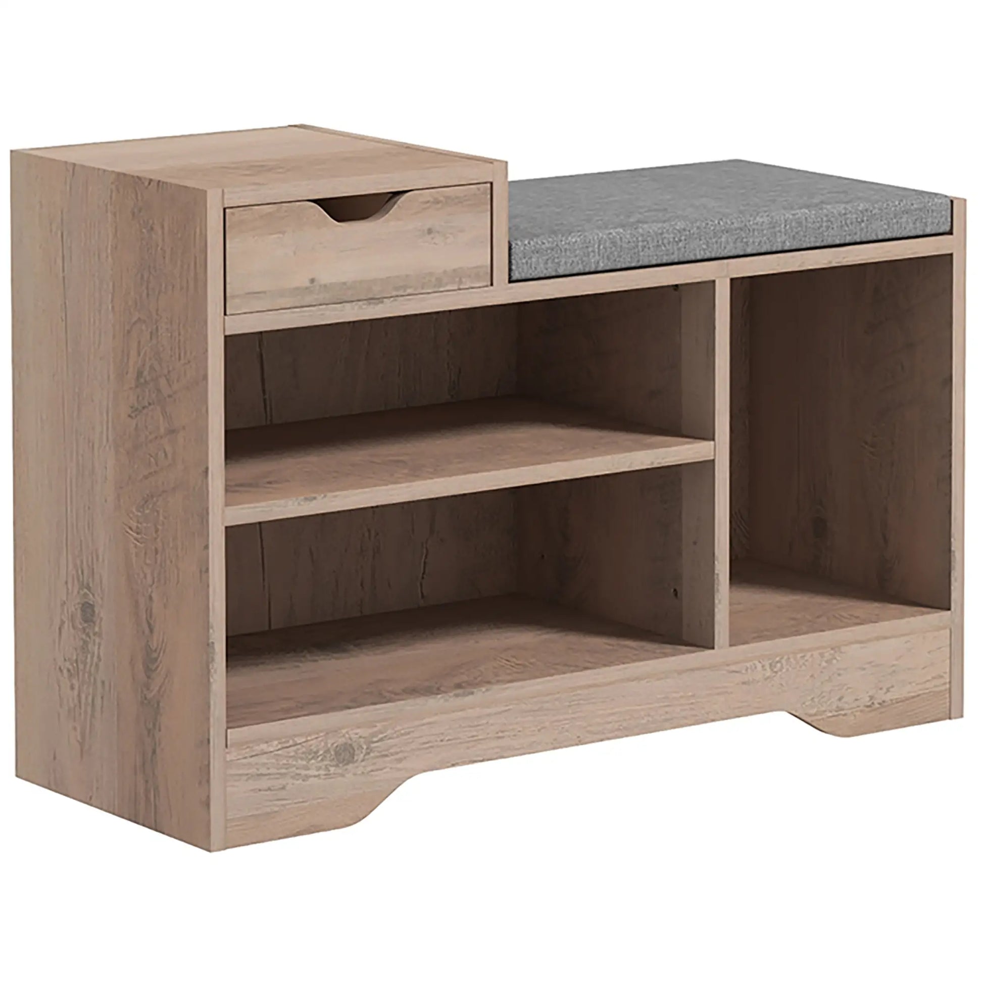 Upholstered Shoe Storage Bench, Seat, Drawer, 3 Shelves, Grey Shoe Storage Cabinets & Racks at Gallery Canada