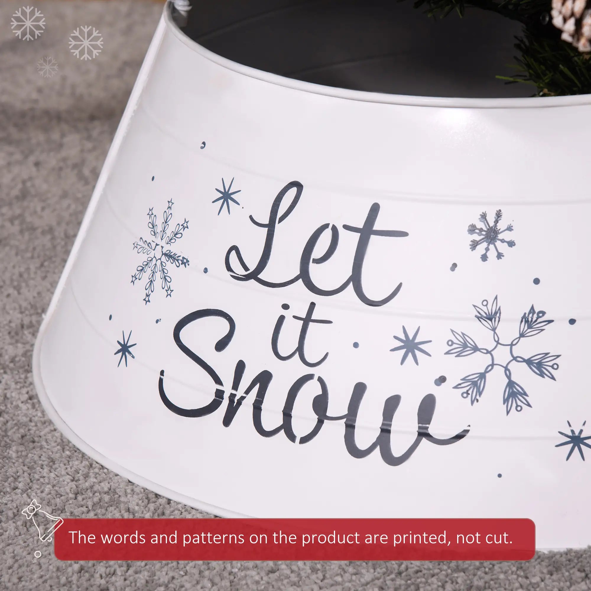 Metal Christmas Tree Collar, 26 Inch, Holiday Decoration, White Christmas Trees at Gallery Canada
