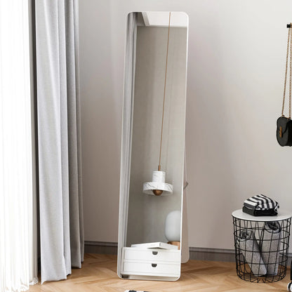 Full Length Mirror, Free Standing, Wood Frame, 15" x 61", White Full Length Mirrors at Gallery Canada