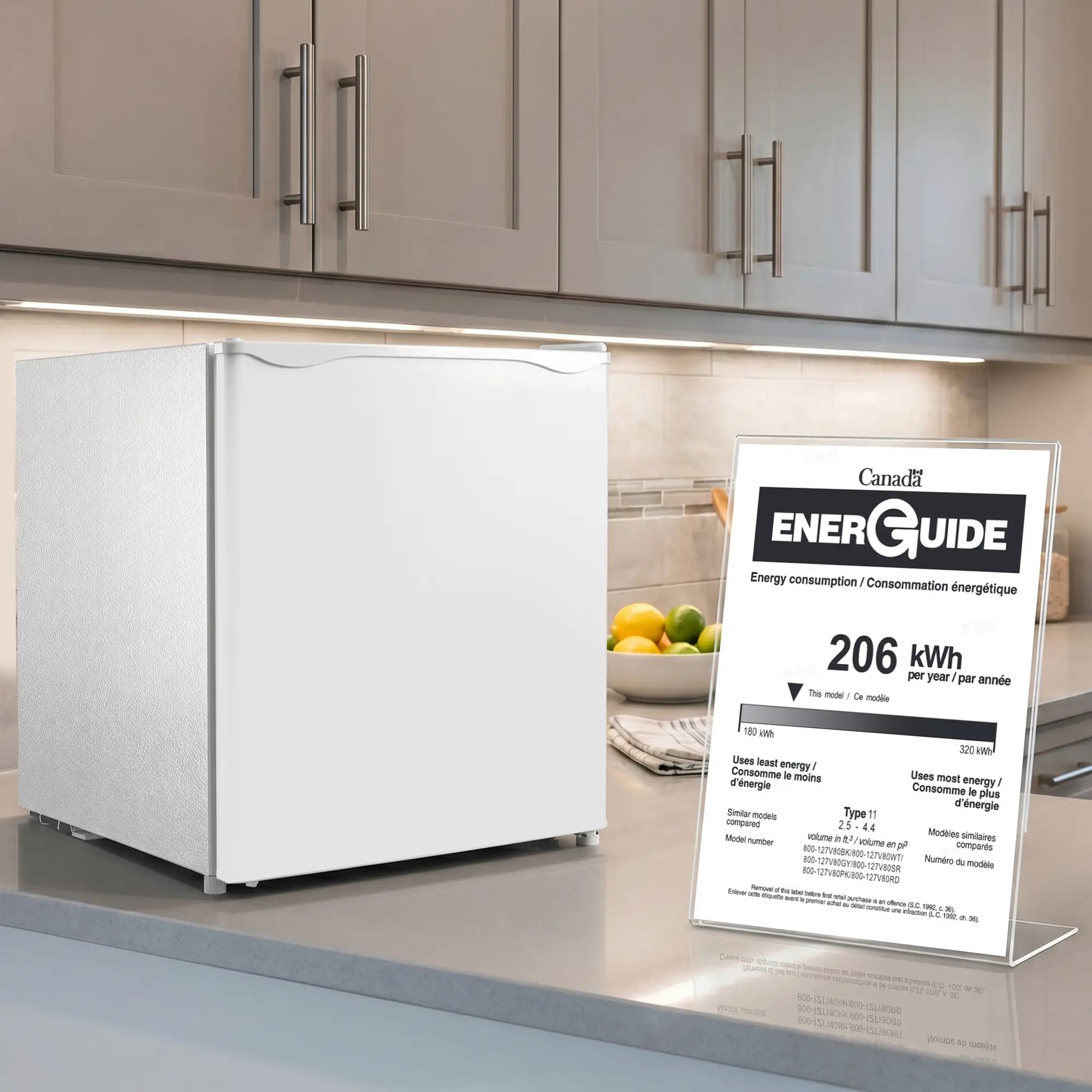 1.1 Cu. Ft. Mini Freezer, Compact Upright, Reversible Door, White Small Kitchen Appliances at Gallery Canada