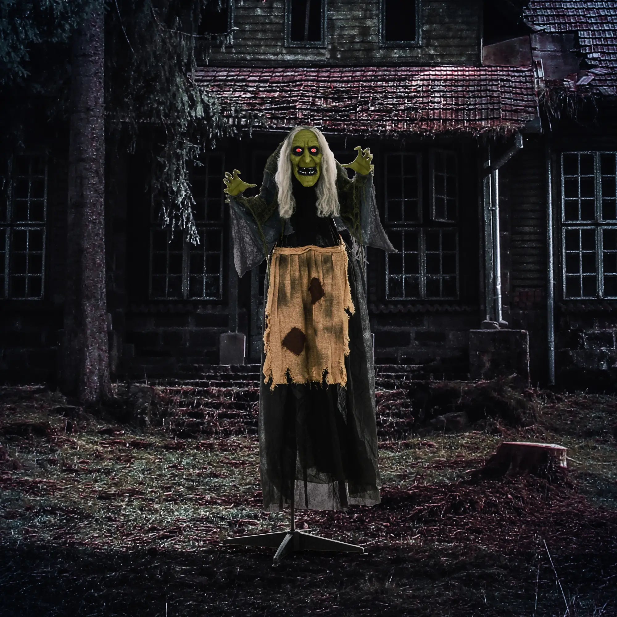 Witch Halloween Animatronic with Sound Activated Halloween Decorations at Gallery Canada