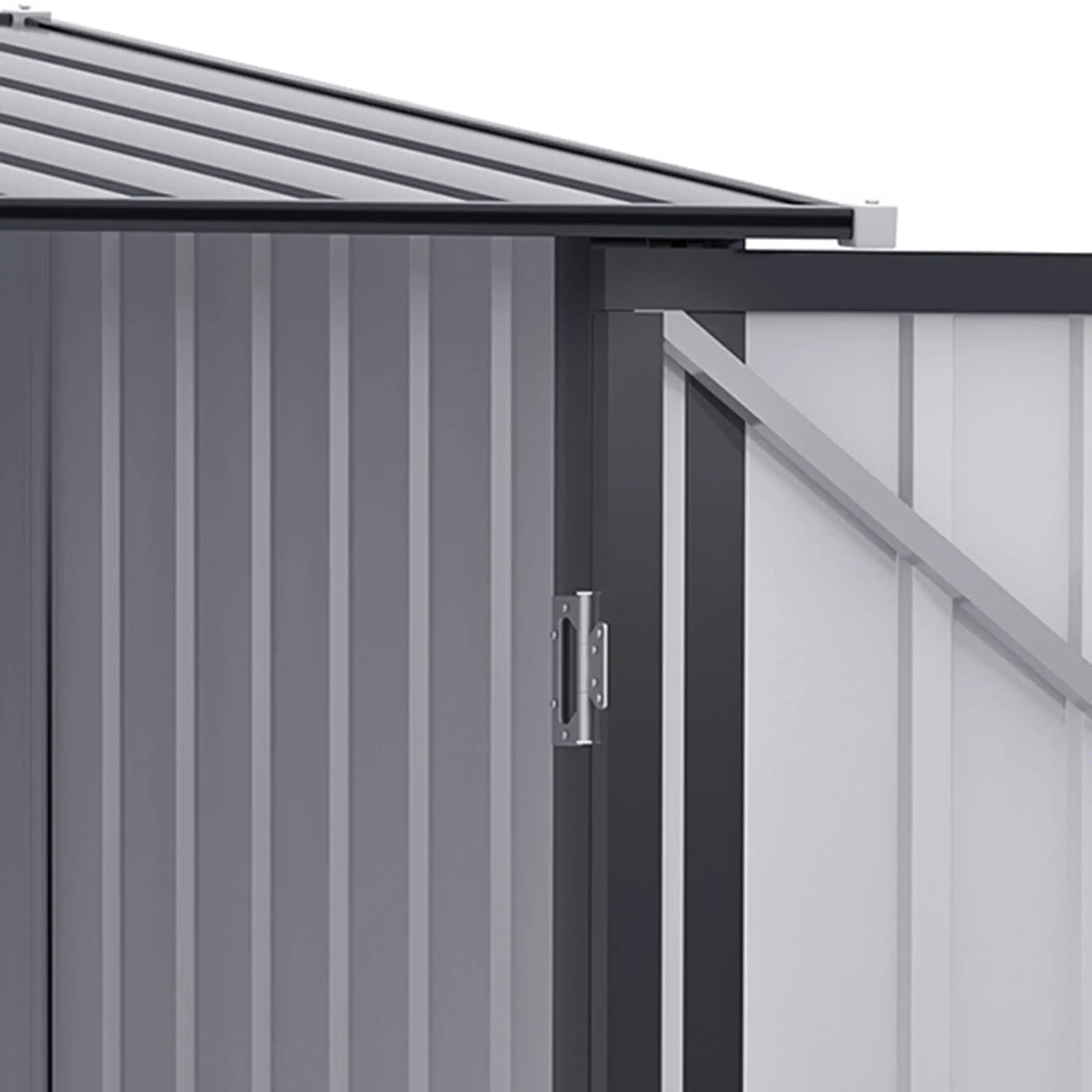 3.3' x 3.4' Lean-To Storage Shed, Galvanized Steel, Lockable Door, Dark Gray Sheds at Gallery Canada