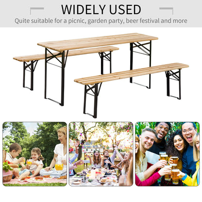 3 Pc Folding Picnic Table Set, 1 Table & 2 Benches, Portable Bistro Sets at Gallery Canada