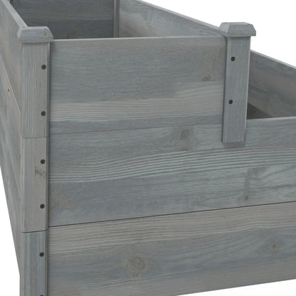 3-Tier Garden Bed Planter Box, 49"x49"x22", Grey Raised Garden Beds at Gallery Canada