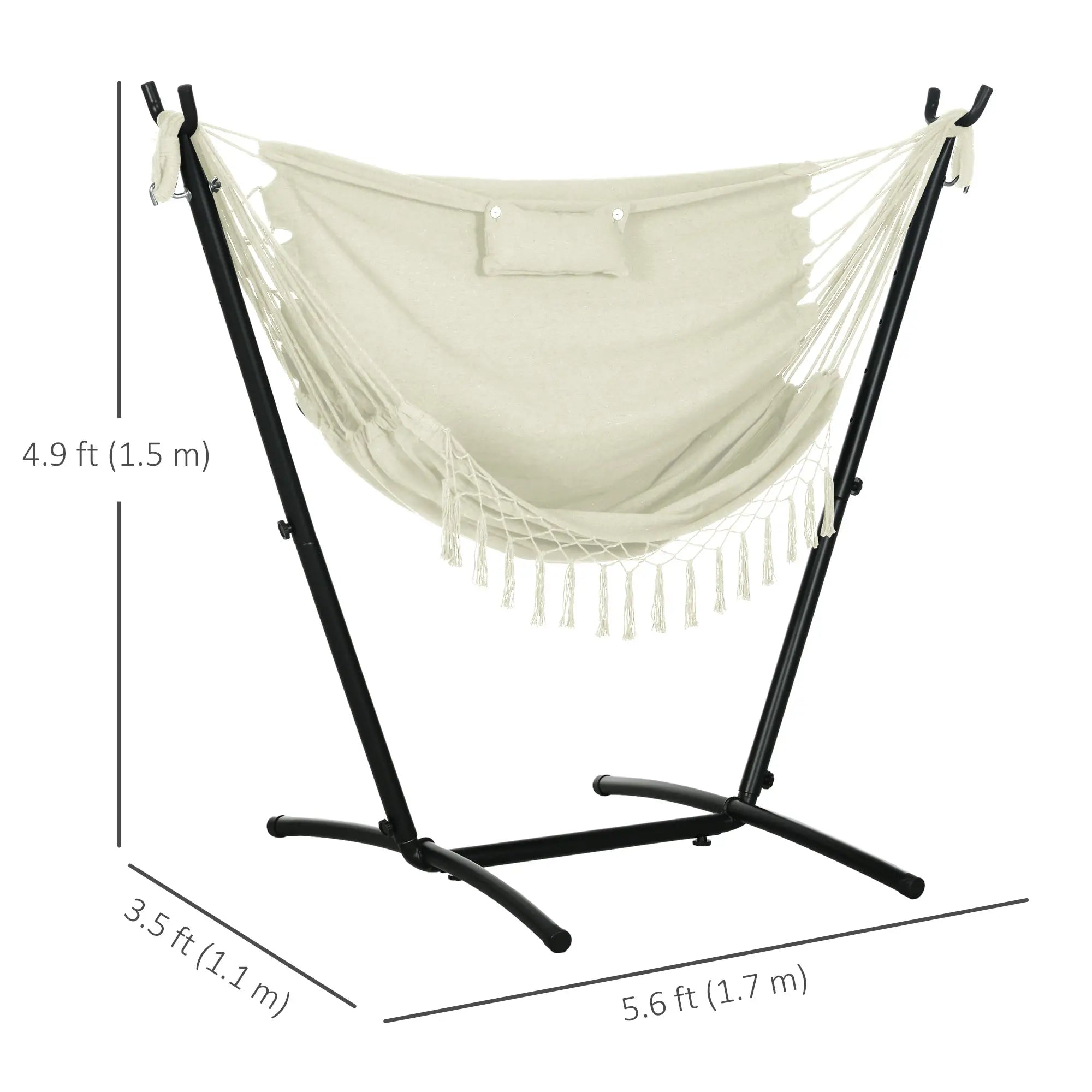 Patio Hammock Chair With Stand, Outdoor Swing, Cream Patio Swings with Stand at Gallery Canada
