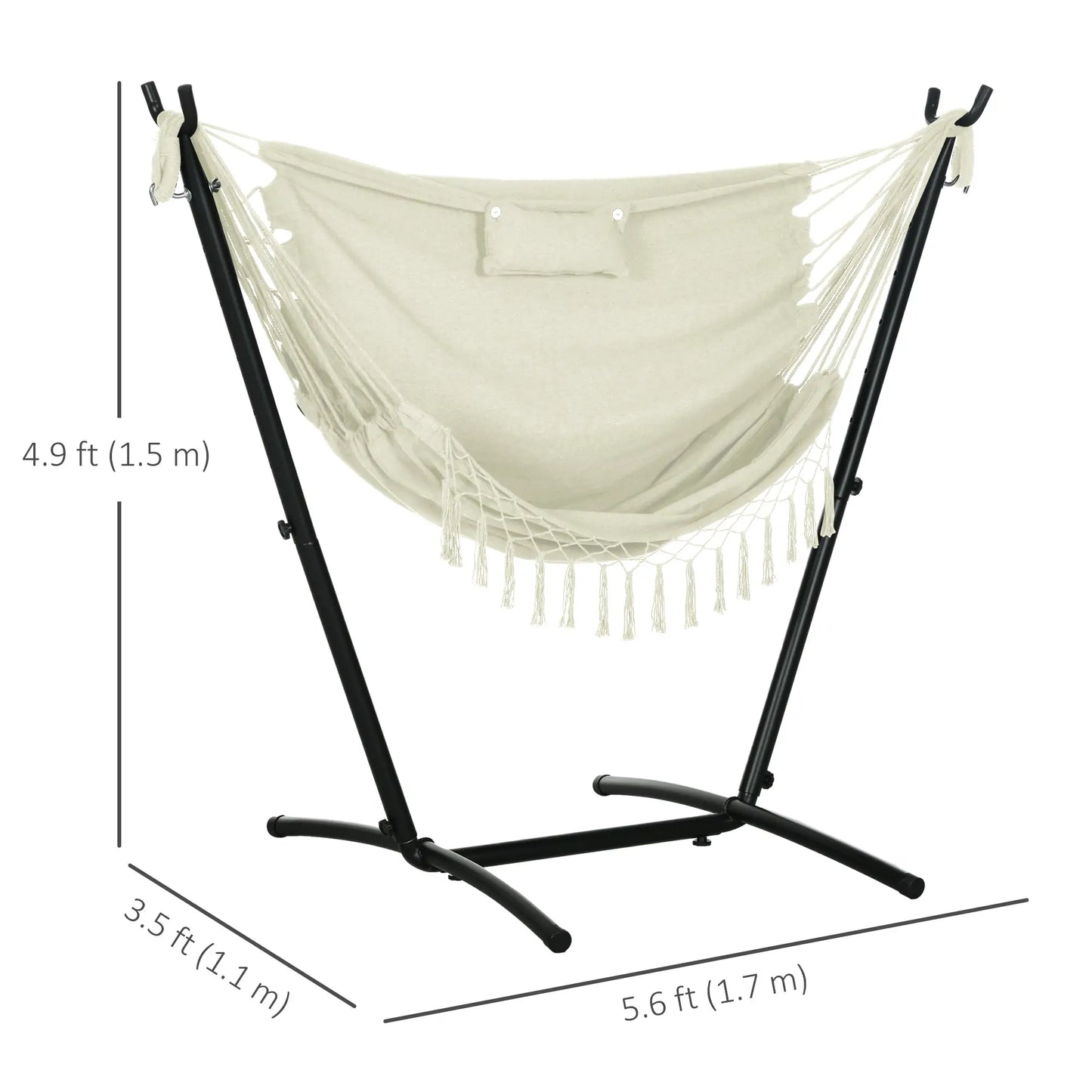 Patio Hammock Chair With Stand, Outdoor Swing, Cream Patio Swings with Stand at Gallery Canada