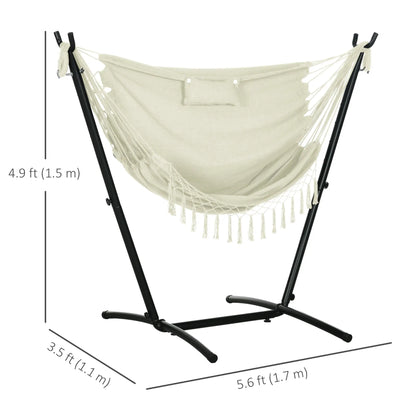 Patio Hammock Chair With Stand, Outdoor Swing, Cream Patio Swings with Stand at Gallery Canada
