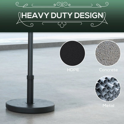 33 Lbs Concrete Parasol Base, 18.3" Round Umbrella Stand, Black Umbrella Bases at Gallery Canada