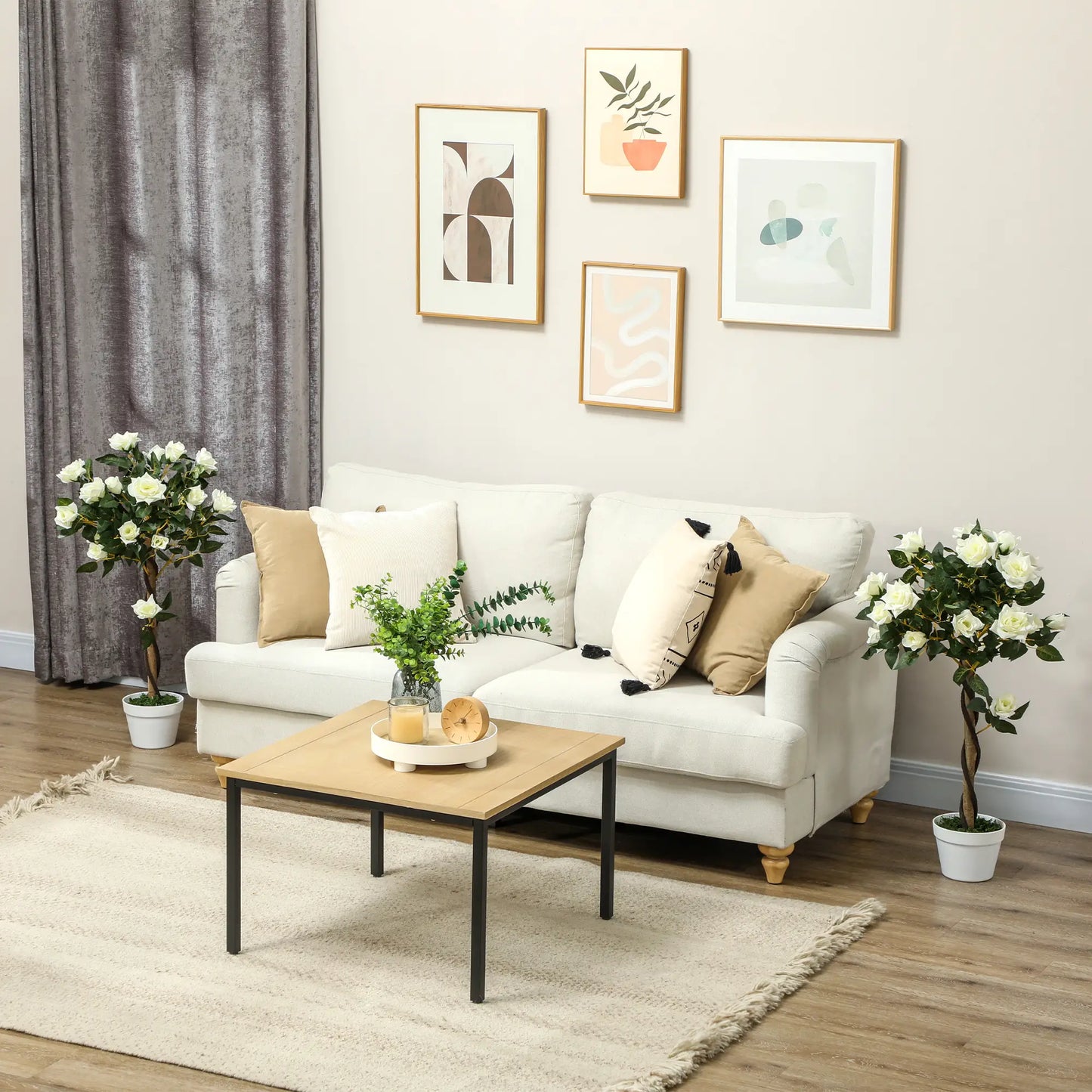 3FT White Rose Artificial Plant Set, Fake Plant For Home Decor, White Artificial Trees at Gallery Canada