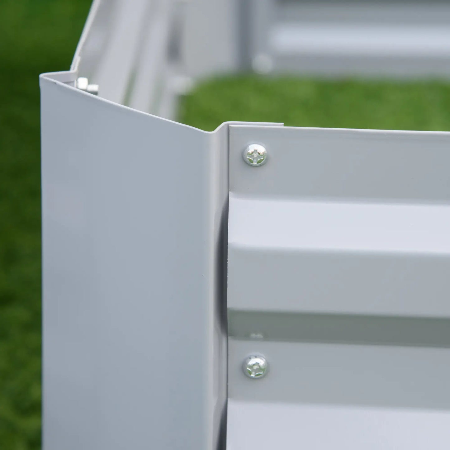 39" x 39" x 12" Raised Garden Bed Set, Elevated Planter Box, Galvanized Steel Frame, Grey Galvanized Planter Boxes at Gallery Canada