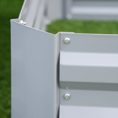 39" x 39" x 12" Raised Garden Bed Set, Elevated Planter Box, Galvanized Steel Frame, Grey Galvanized Planter Boxes at Gallery Canada