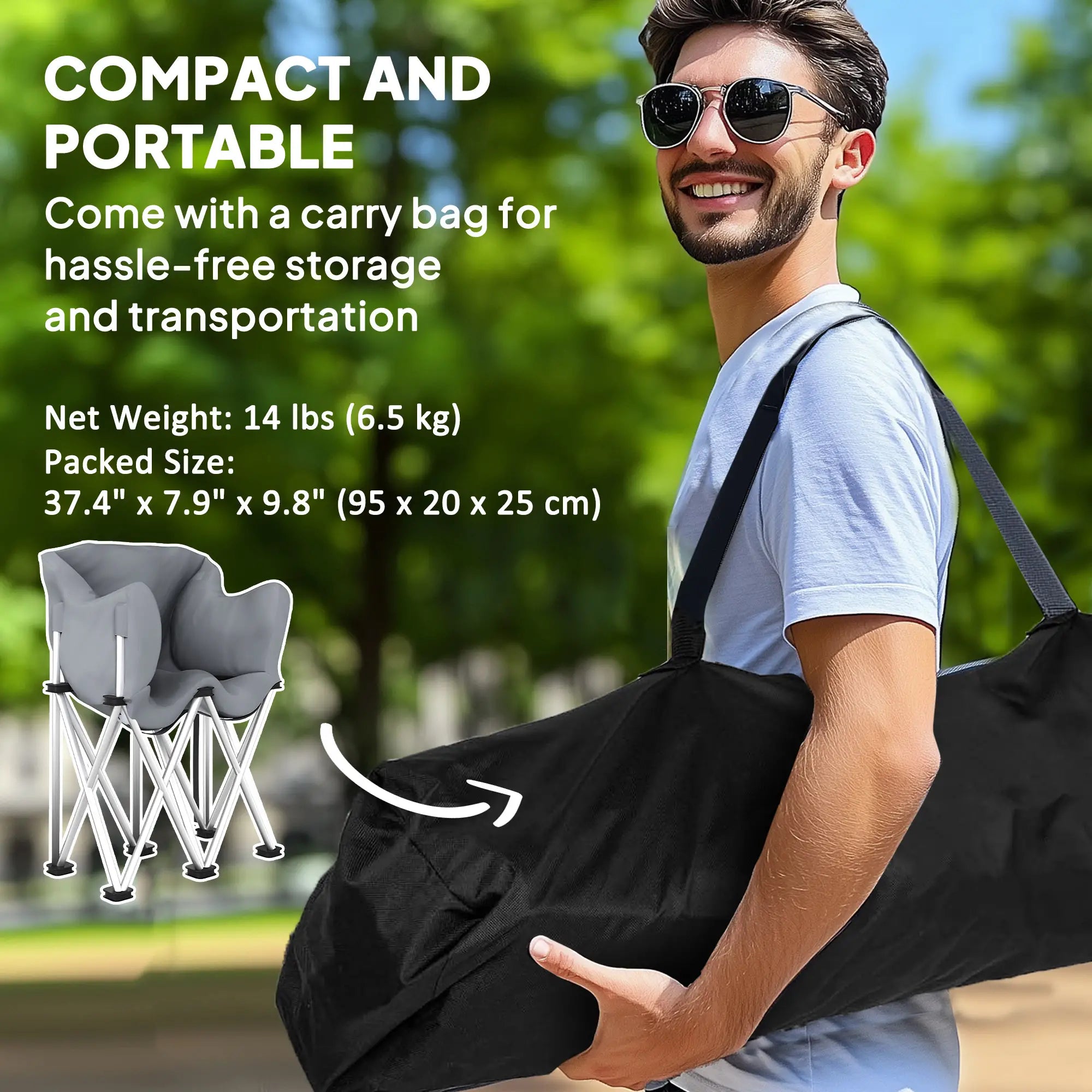 Double Camping Chair, Oversized Loveseat, Heavy Duty, Supports 529 lbs Picnic Tables & Camping Chairs at Gallery Canada