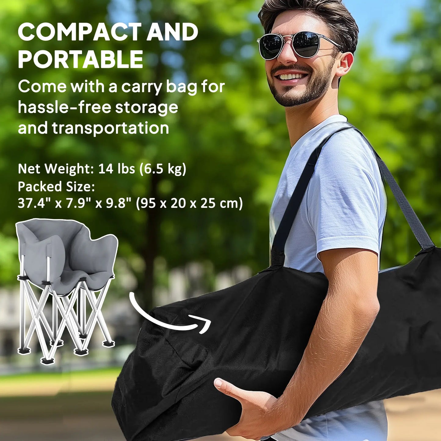 Double Camping Chair, Oversized Loveseat, Heavy Duty, Supports 529 lbs Picnic Tables & Camping Chairs at Gallery Canada