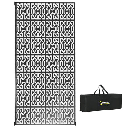 Reversible Outdoor Rug, Waterproof, 9' x 18', Chain, Black and White Outdoor Reversible Rugs at Gallery Canada