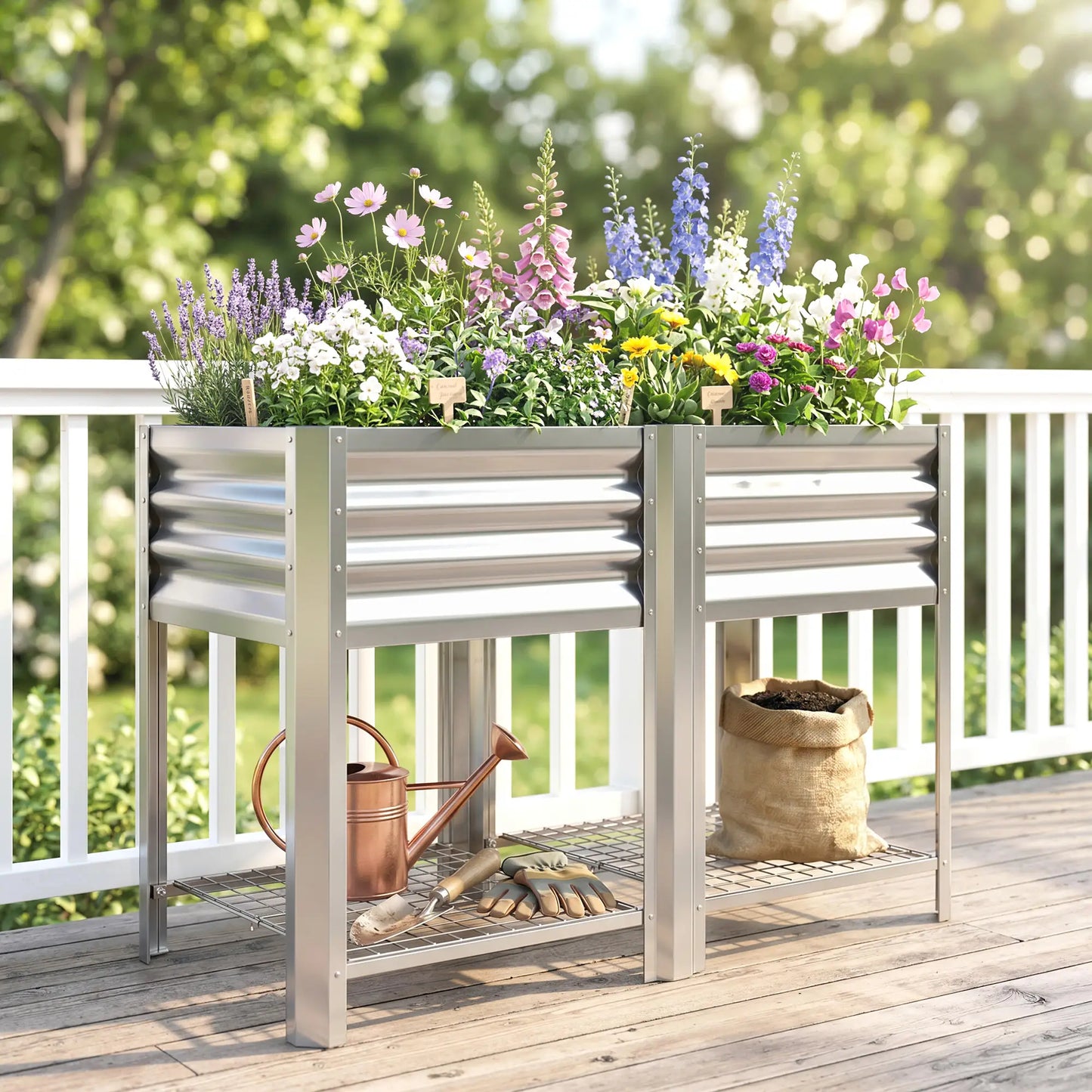 Raised Garden Bed With Legs, 31.5", Silver Elevated Garden Beds at Gallery Canada