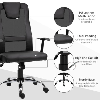 Ergonomic Office Chair, Thick Padded Headrest, Mesh Desk Chair, Tilt Function, Armrest, Black Task Chairs at Gallery Canada