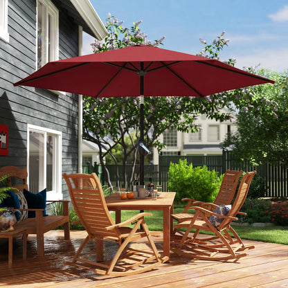 9FT Patio Umbrella, Tilt Crank, 6 Ribs, UV Protection Sun Umbrellas at Gallery Canada