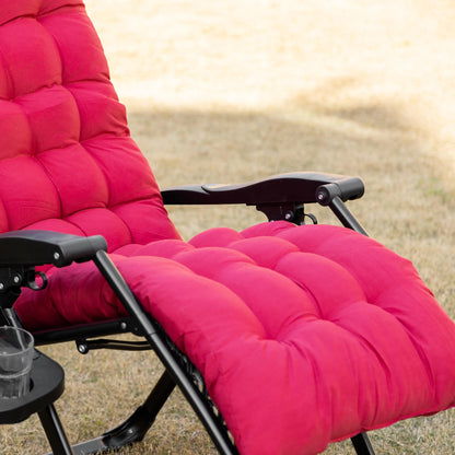 Padded Zero Gravity Chair, Folding Recliner, Patio Lounger with Cup Holder, Red Lounger Chairs at Gallery Canada