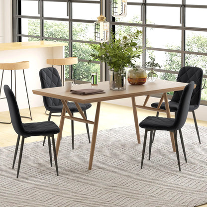 Upholstered Dining Chairs Set of 4, Steel Legs, Modern Kitchen, Black Dining Chairs at Gallery Canada