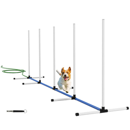 2PCs Dog Agility Kit, Weave Poles, Spray Tube, Whistle, Carry Bag, White Dog Agility Training Equipment at Gallery Canada