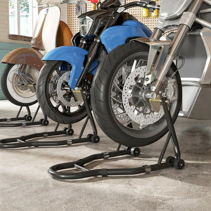 Motorcycle Stand Set, 850 lbs Capacity, Front Rear Wheel Lift, Black Automotive at Gallery Canada